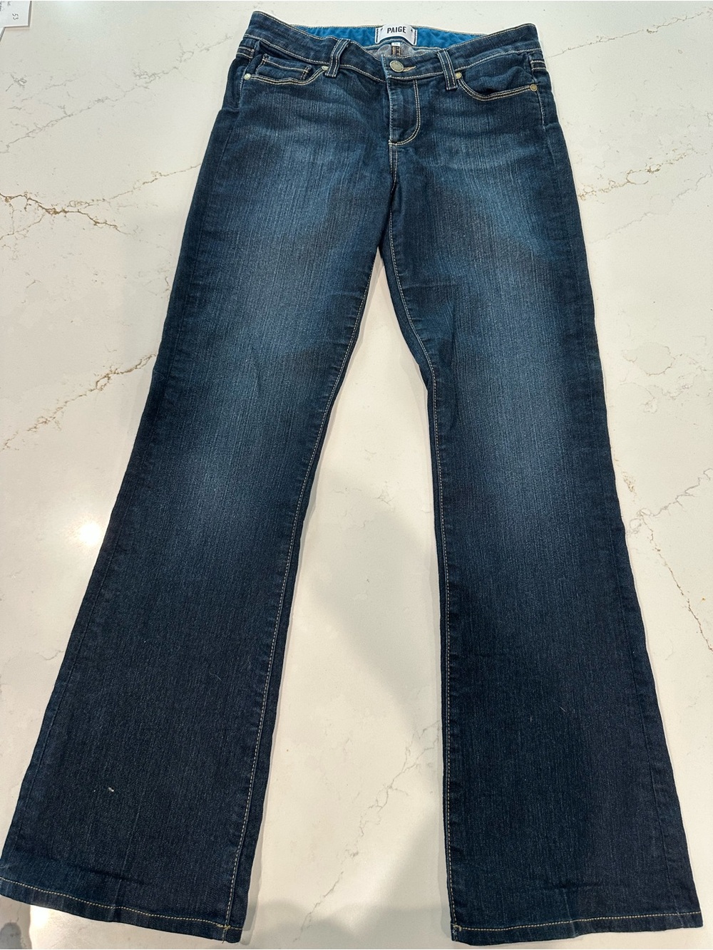 Paige Women's Dark Blue skyline Bootcut Jeans.  Size 28
